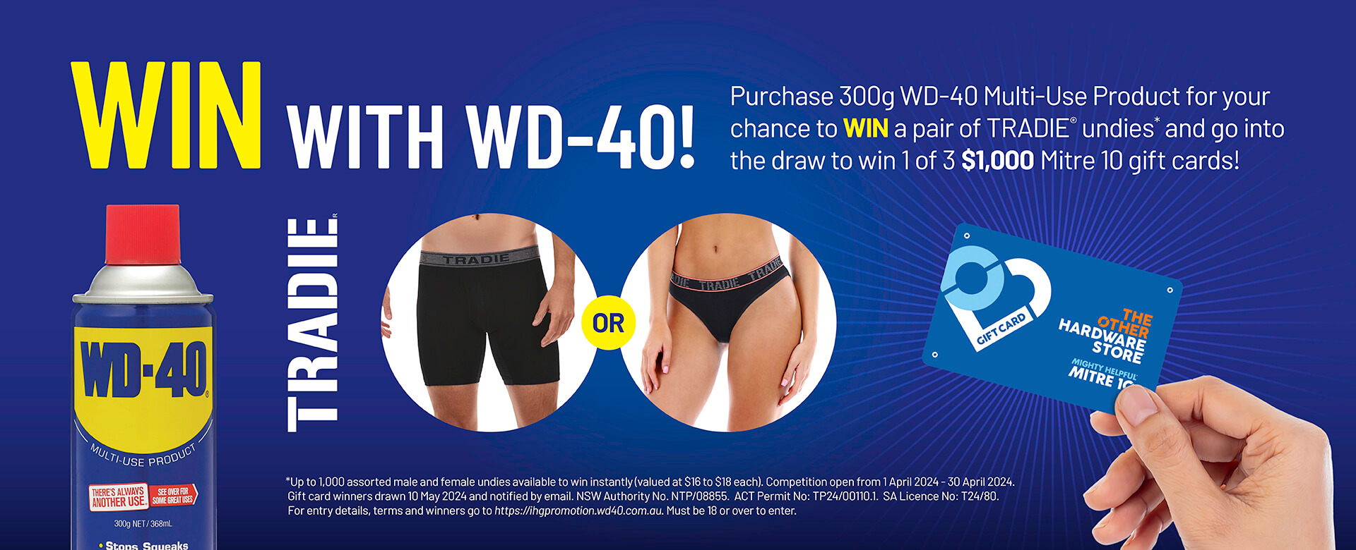 Tradie Undies WD-40 Promotion Banner