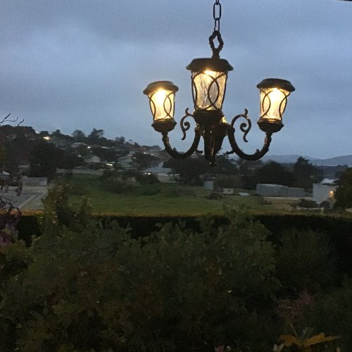 Upcycled Vintage Brass Chandelier solar lights
